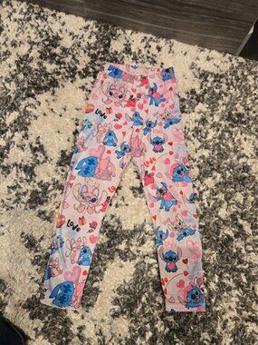 Disney Lilo & Stitch Girls' Leggings | Size 4/5 | Pink & Blue